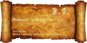 Maksai Viktória névjegykártya